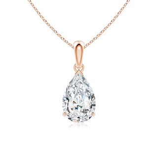 11x7mm GVS2 Prong-Set Pear Diamond Solitaire Pendant in Rose Gold