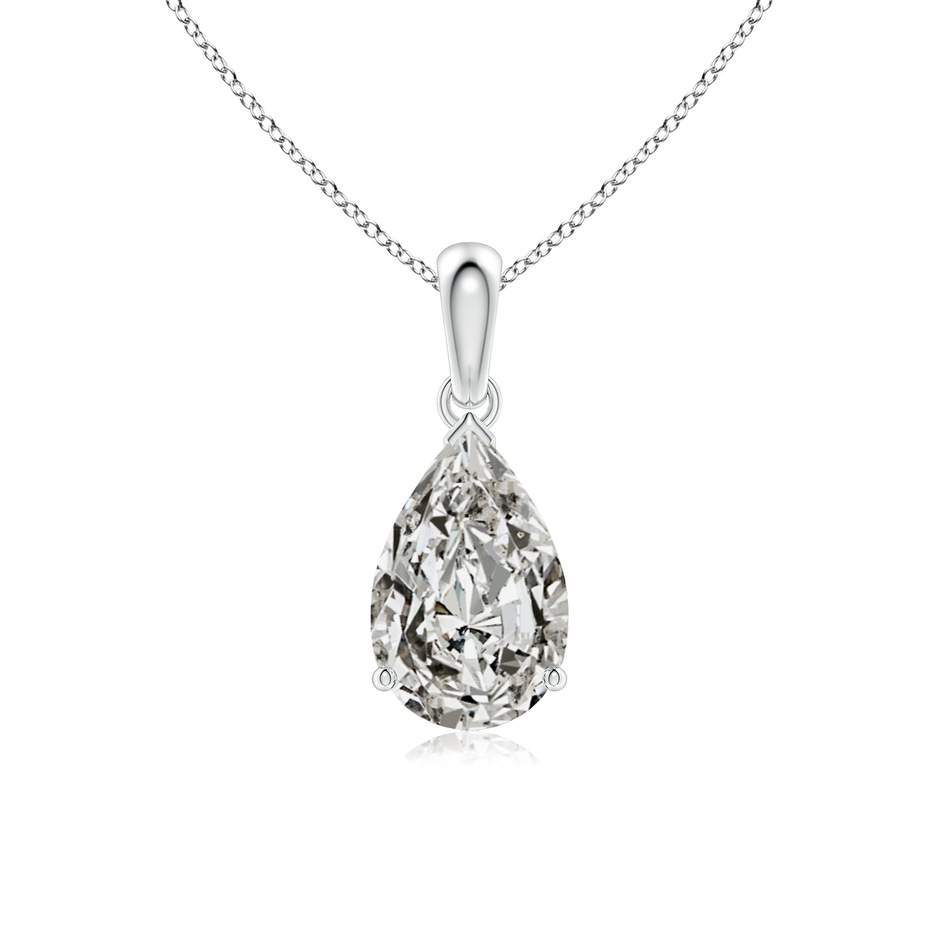 11x7mm KI3 Prong-Set Pear Diamond Solitaire Pendant in White Gold 