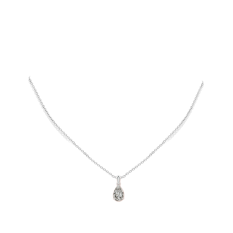 11x7mm KI3 Prong-Set Pear Diamond Solitaire Pendant in White Gold pen