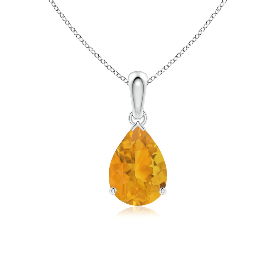 10x7mm A Prong-Set Pear Fire Opal Solitaire Pendant in P950 Platinum 