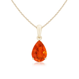 10x7mm AAA Pear-Shaped Fire Opal Solitaire Pendant in 9K Yellow Gold