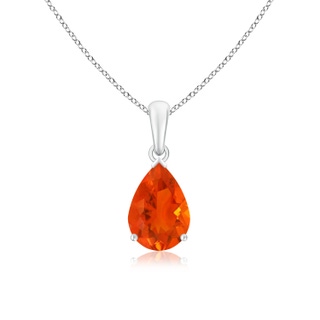 10x7mm AAA Pear-Shaped Fire Opal Solitaire Pendant in White Gold