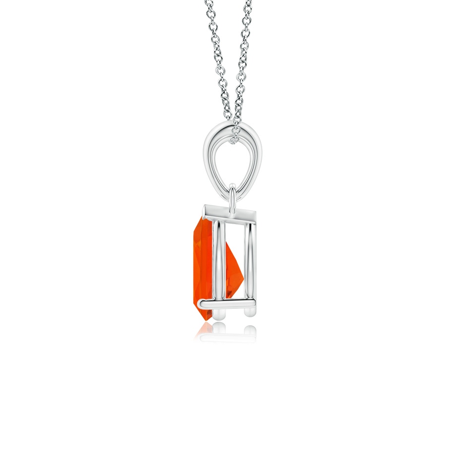 8x6mm AAA Prong-Set Pear Fire Opal Solitaire Pendant in S999 Silver side 199