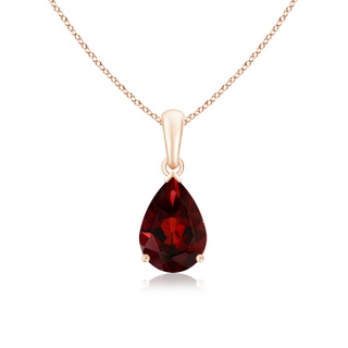 10x7mm AAA Pear-Shaped Garnet Solitaire Pendant in Rose Gold