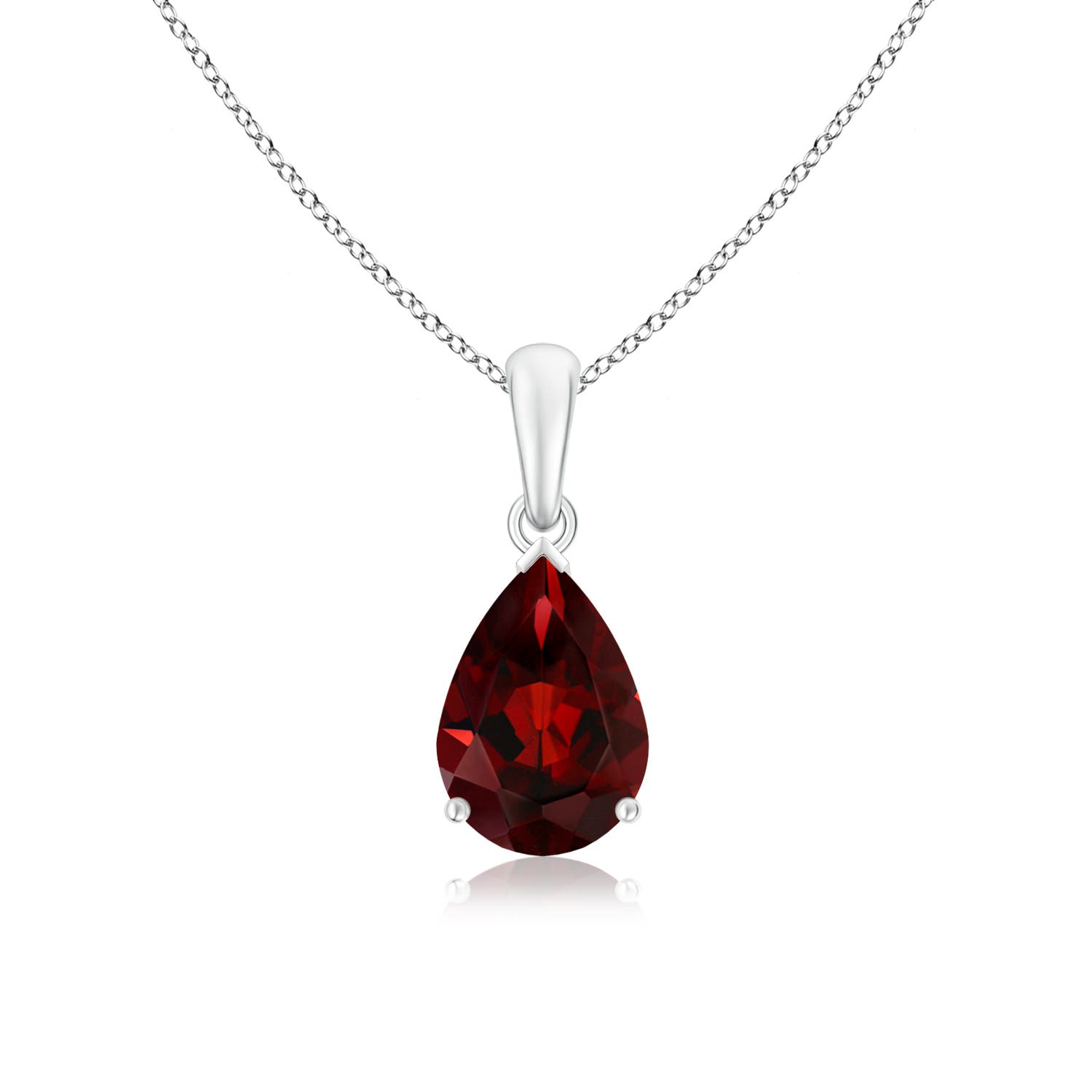 AAA - Garnet / 2.1 CT / 14 KT White Gold