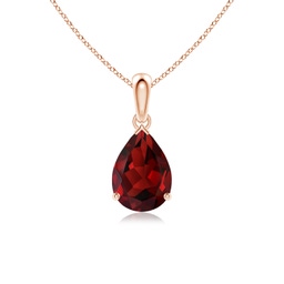 10x7mm AAAA Pear-Shaped Garnet Solitaire Pendant in 18K Rose Gold