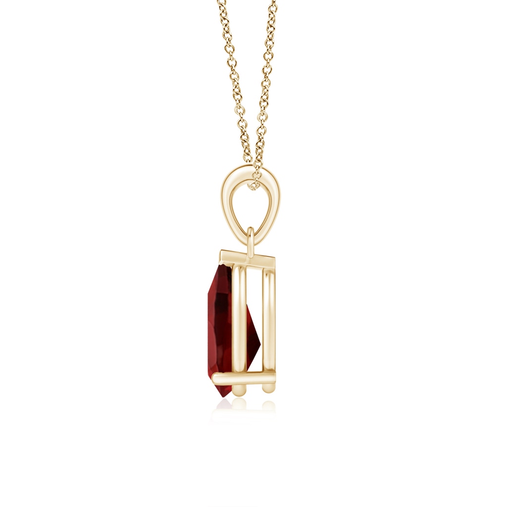 10x7mm AAAA Pear-Shaped Garnet Solitaire Pendant in Yellow Gold Side 199