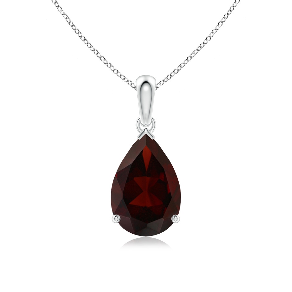 12x8mm A Pear-Shaped Garnet Solitaire Pendant in P950 Platinum 