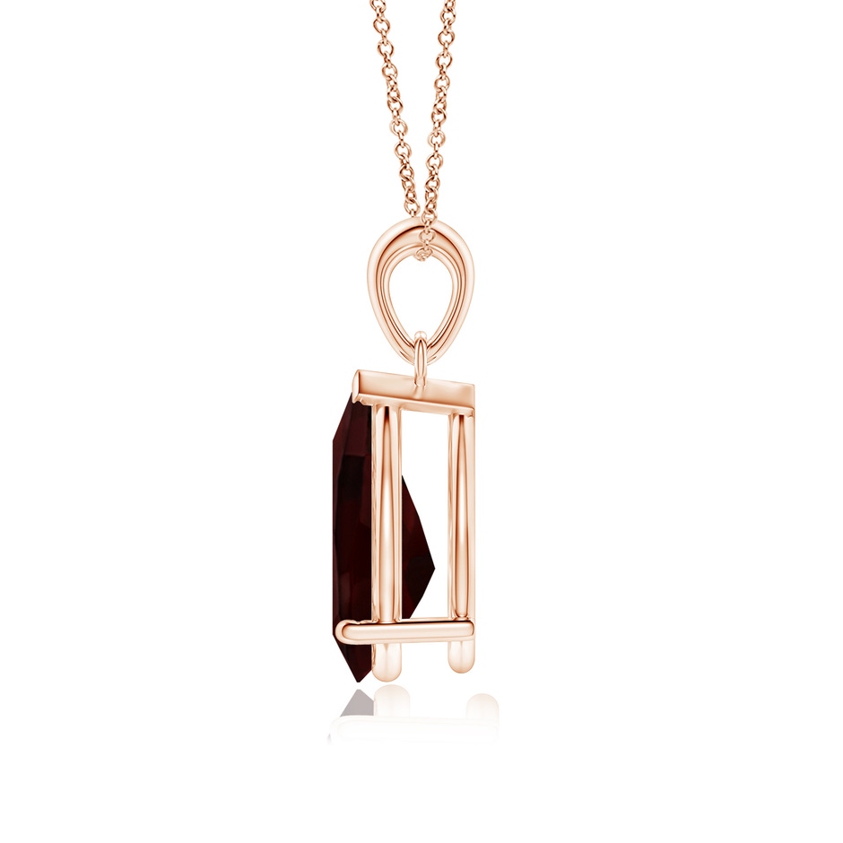 12x8mm A Pear-Shaped Garnet Solitaire Pendant in Rose Gold side 199