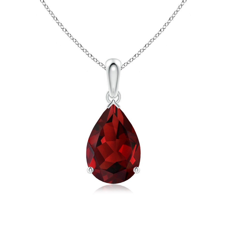 12x8mm AAAA Pear-Shaped Garnet Solitaire Pendant in P950 Platinum 