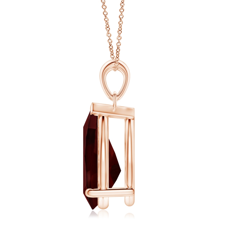 15x10mm AA Pear-Shaped Garnet Solitaire Pendant in Rose Gold side 199