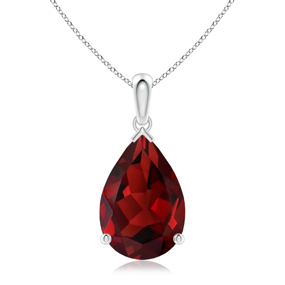 15x10mm AAAA Pear-Shaped Garnet Solitaire Pendant in P950 Platinum 