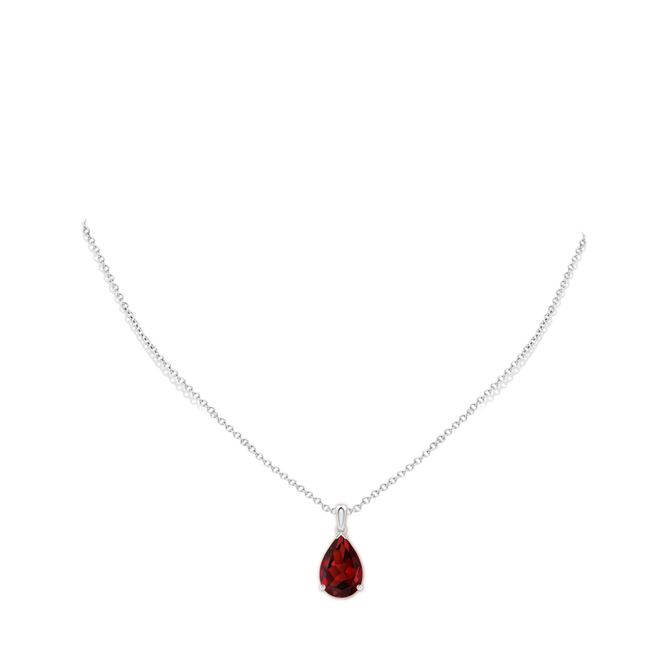 15x10mm AAAA Pear-Shaped Garnet Solitaire Pendant in P950 Platinum pen