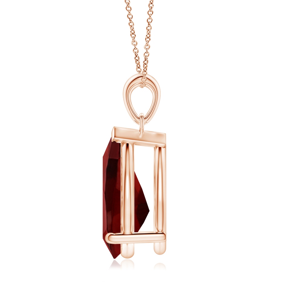 15x10mm AAAA Pear-Shaped Garnet Solitaire Pendant in Rose Gold side 199