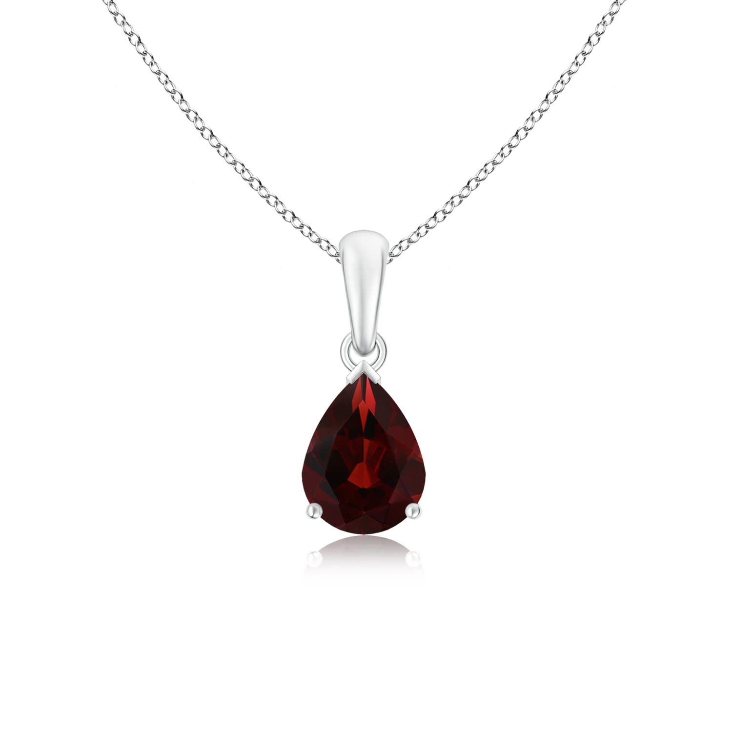 AA - Garnet / 1.3 CT / 14 KT White Gold