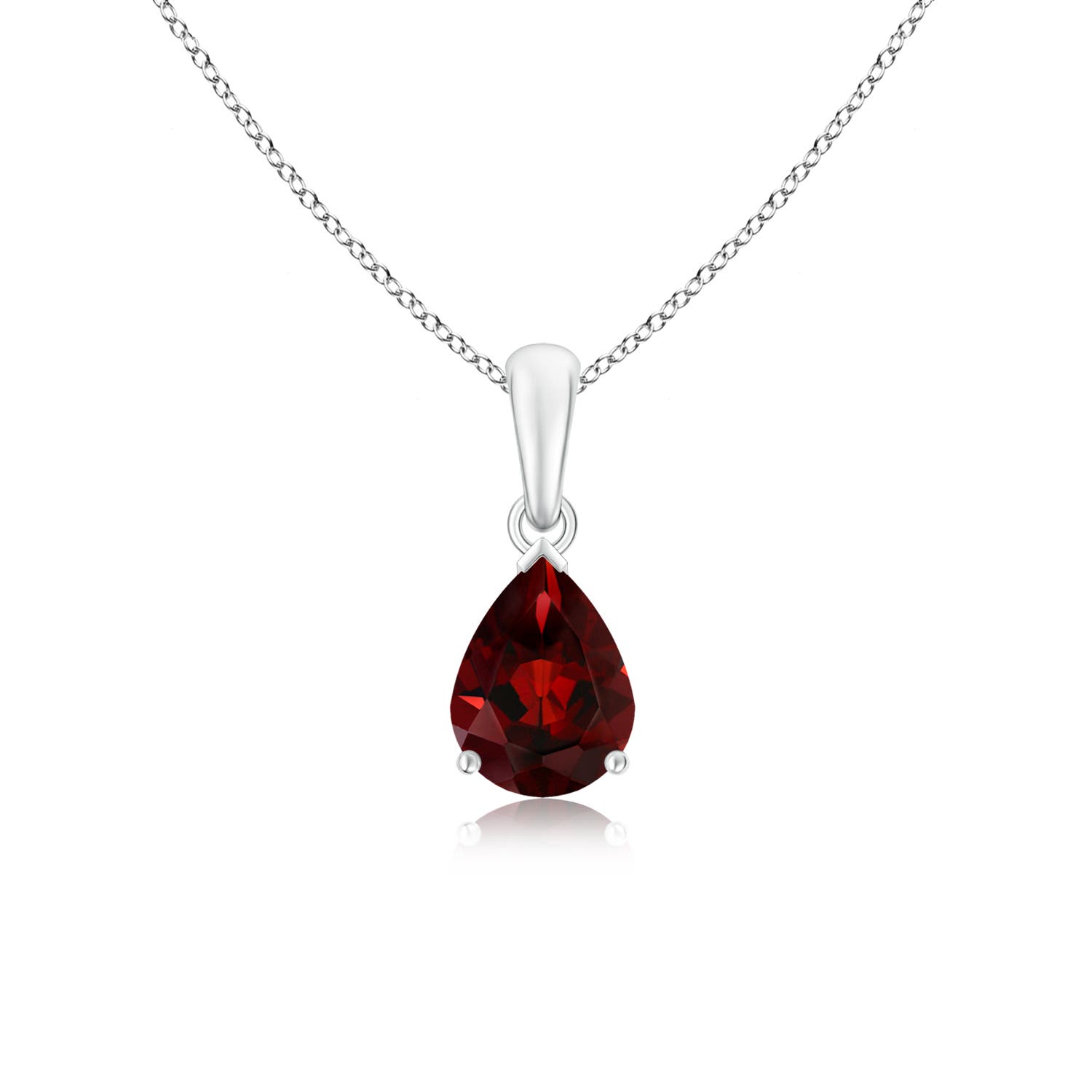 AAA - Garnet / 1.3 CT / 14 KT White Gold