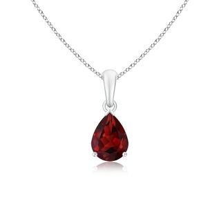 8x6mm AAAA Pear-Shaped Garnet Solitaire Pendant in P950 Platinum