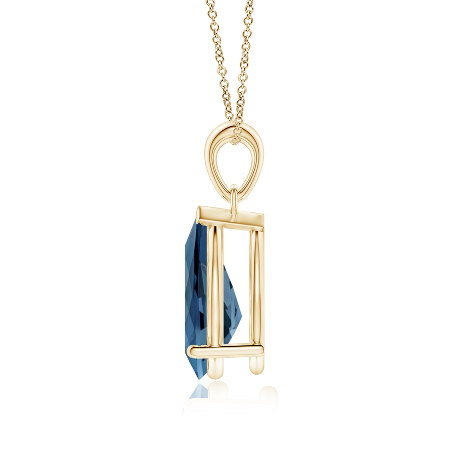 12x8mm A Prong-Set Pear London Blue Topaz Solitaire Pendant in 18K Yellow Gold side 199