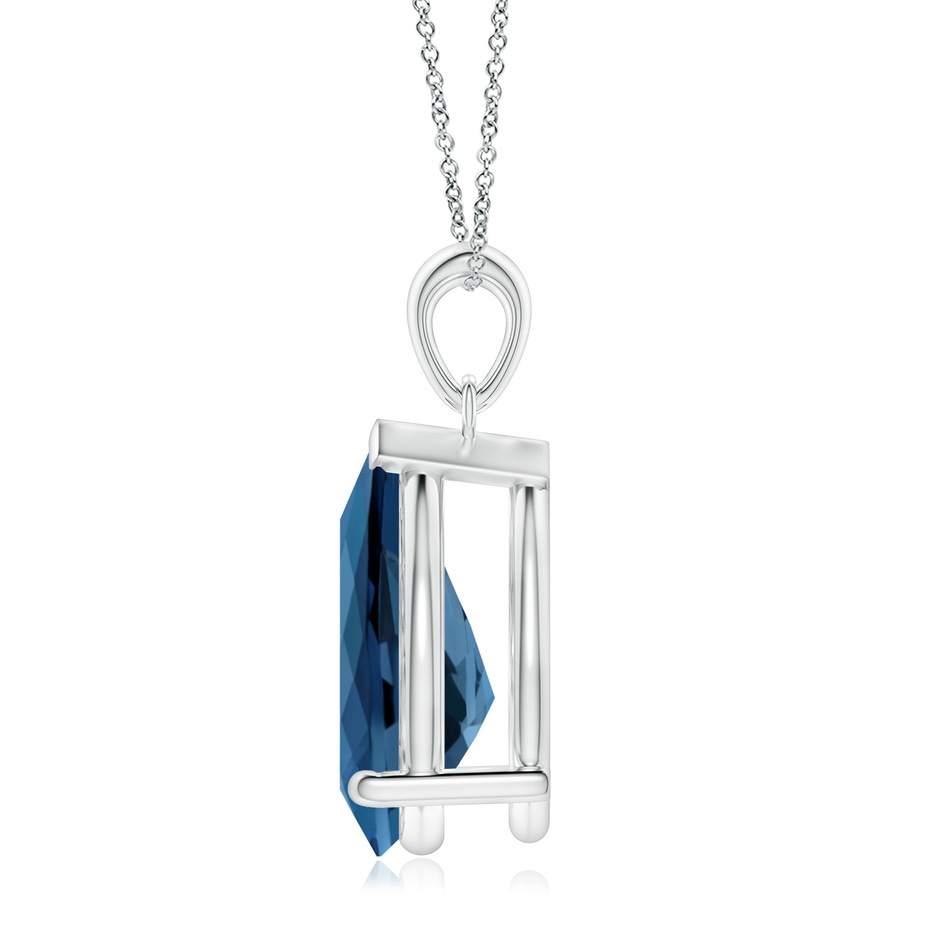 15x10mm AA Prong-Set Pear London Blue Topaz Solitaire Pendant in S999 Silver side 199