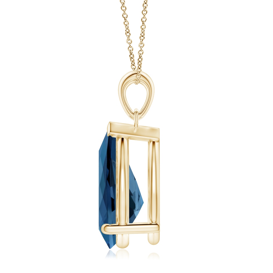15x10mm AA Prong-Set Pear London Blue Topaz Solitaire Pendant in Yellow Gold side 199