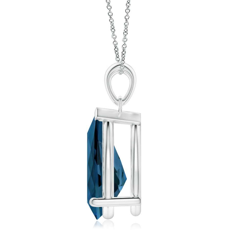 15x10mm AAA Prong-Set Pear London Blue Topaz Solitaire Pendant in 18K White Gold side 199