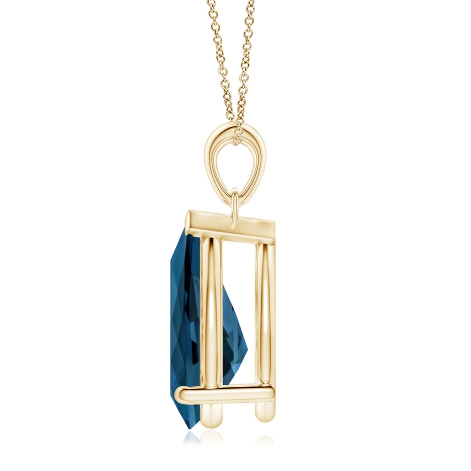 15x10mm AAA Prong-Set Pear London Blue Topaz Solitaire Pendant in Yellow Gold side 199