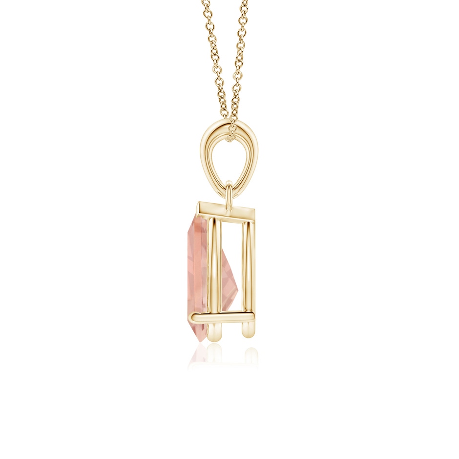 10x7mm AAA Prong-Set Pear Morganite Solitaire Pendant in Yellow Gold side 199