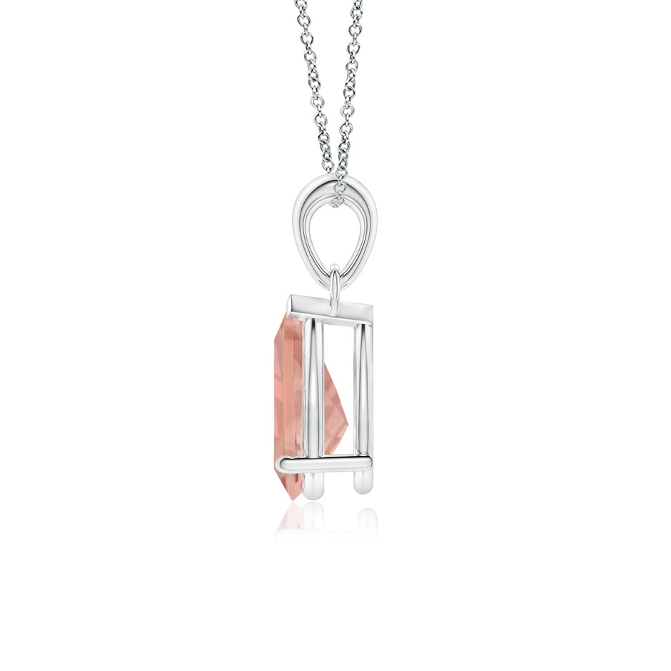 10x7mm AAAA Prong-Set Pear Morganite Solitaire Pendant in P950 Platinum side 199