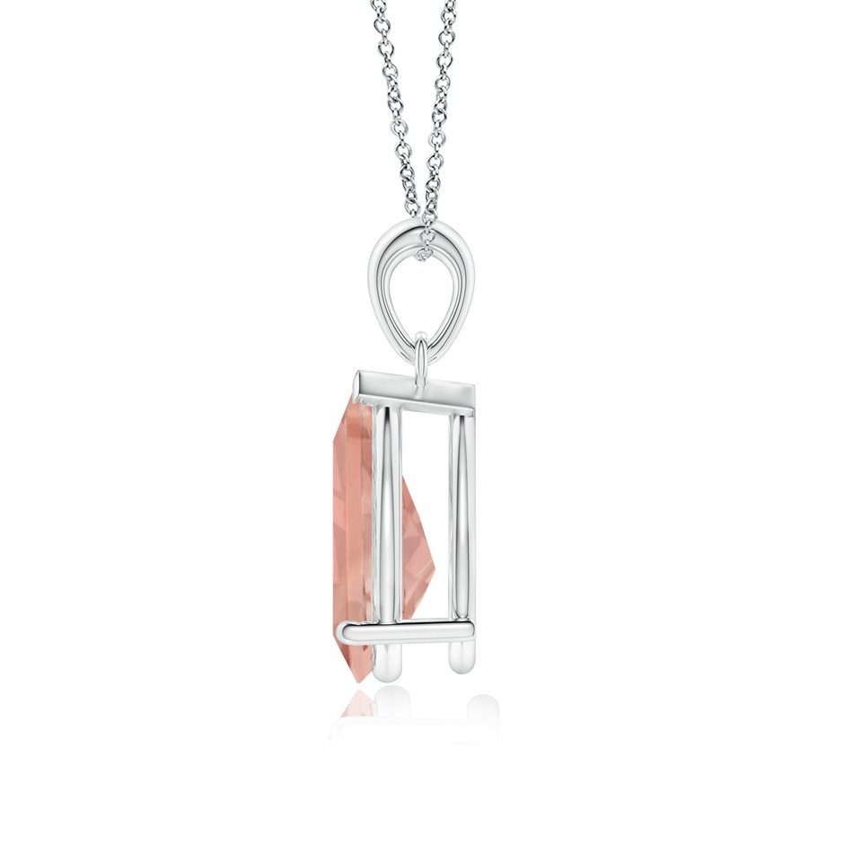 12x8mm AAAA Prong-Set Pear Morganite Solitaire Pendant in P950 Platinum side 199