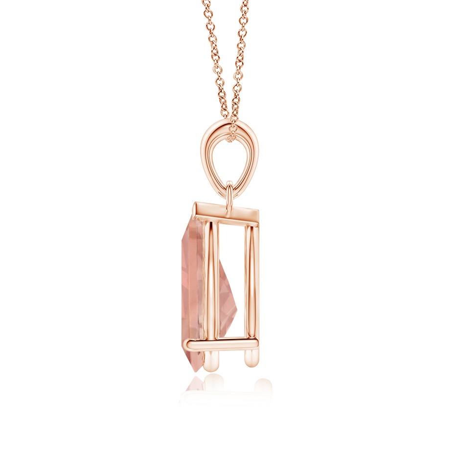 12x8mm AAAA Prong-Set Pear Morganite Solitaire Pendant in Rose Gold side 199