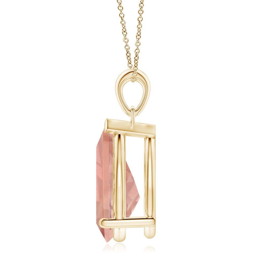 15x10mm AAAA Prong-Set Pear Morganite Solitaire Pendant in 9K Yellow Gold - side 199