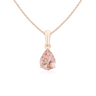 8x6mm AAAA Pear-Shaped Morganite Solitaire Pendant in Rose Gold