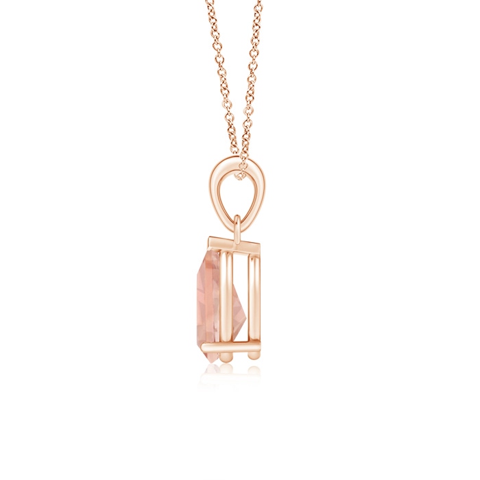 9x7mm AAA Pear-Shaped Morganite Solitaire Pendant in Rose Gold product image