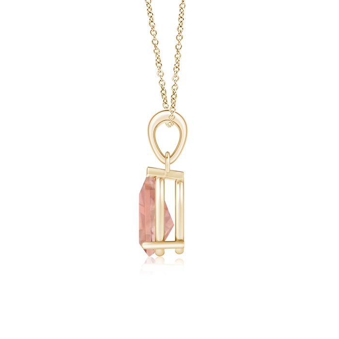 9x7mm AAAA Pear-Shaped Morganite Solitaire Pendant in Yellow Gold product image