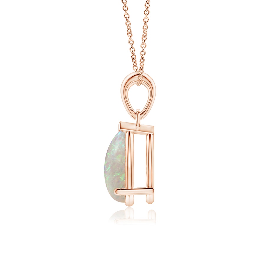 10x7mm AAA Prong-Set Pear Opal Solitaire Pendant in Rose Gold side 199