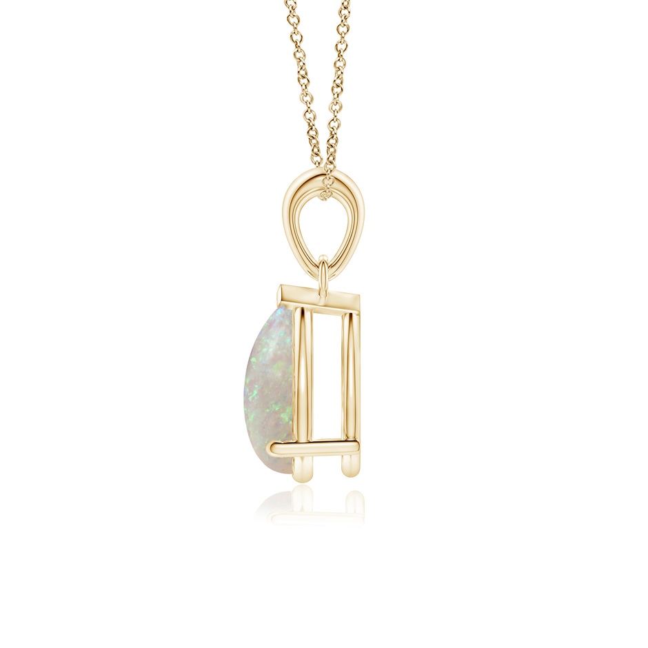 10x7mm AAA Prong-Set Pear Opal Solitaire Pendant in Yellow Gold side 199