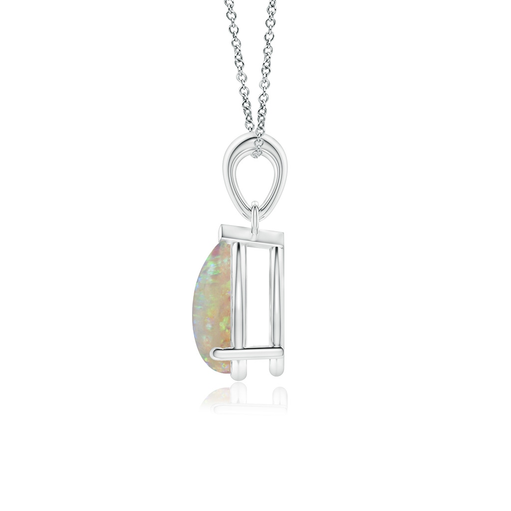 10x7mm AAAA Prong-Set Pear Opal Solitaire Pendant in P950 Platinum - side 199