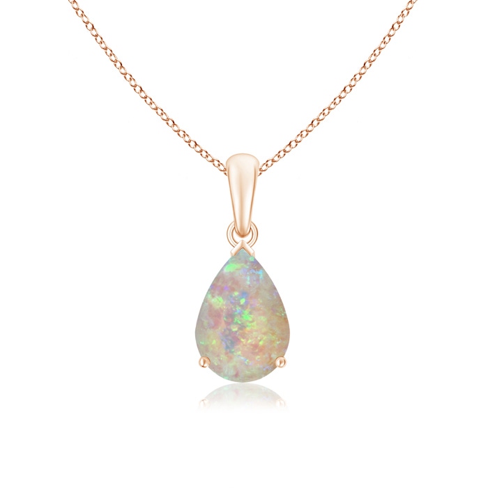 10x7mm AAAA Pear-Shaped Opal Solitaire Pendant in Rose Gold