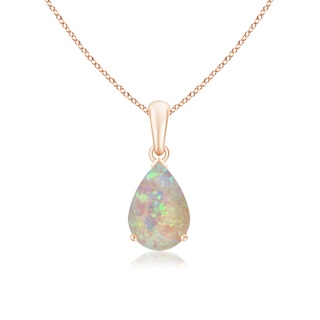 10x7mm AAAA Pear-Shaped Opal Solitaire Pendant in Rose Gold