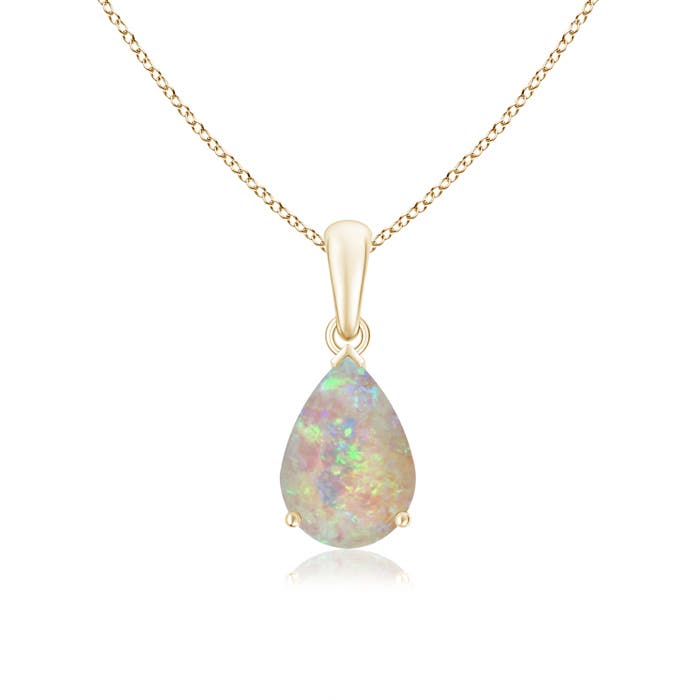 14k Yellow Gold Opal and Diamond Pendant with Chain | Dunkin's Diamonds