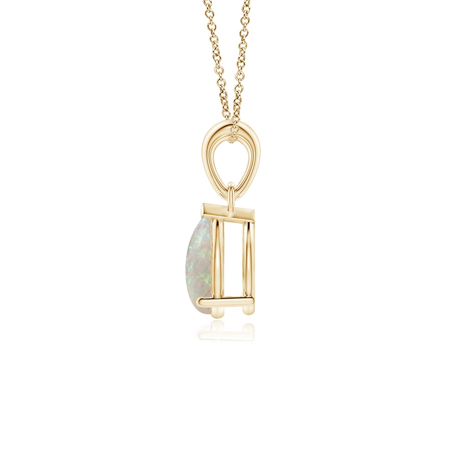 8x6mm AAA Prong-Set Pear Opal Solitaire Pendant in Yellow Gold side 199