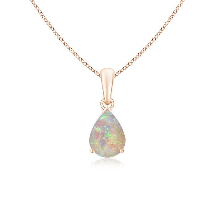8x6mm AAAA Pear-Shaped Opal Solitaire Pendant in 10K Rose Gold