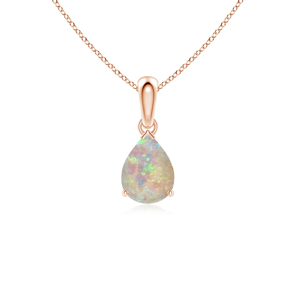 8x6mm AAAA Pear-Shaped Opal Solitaire Pendant in 10K Rose Gold