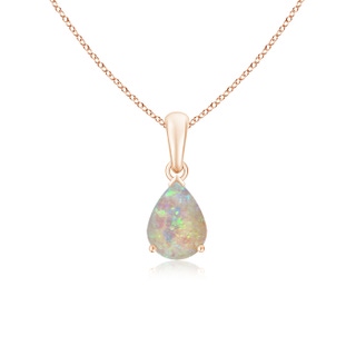 8x6mm AAAA Pear-Shaped Opal Solitaire Pendant in Rose Gold