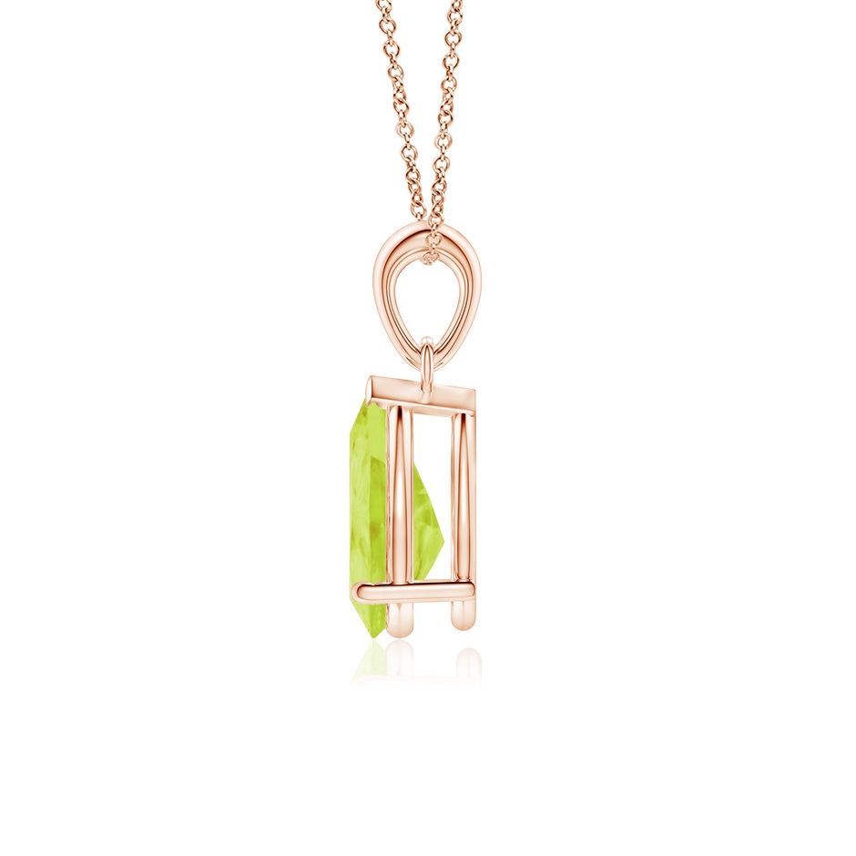 10x7mm A Pear-Shaped Peridot Solitaire Pendant in Rose Gold side 199