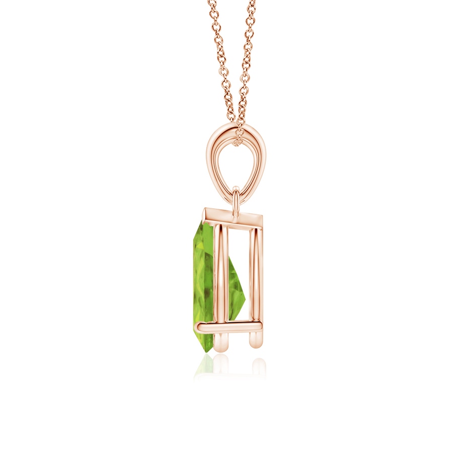 10x7mm AA Pear-Shaped Peridot Solitaire Pendant in Rose Gold side 199