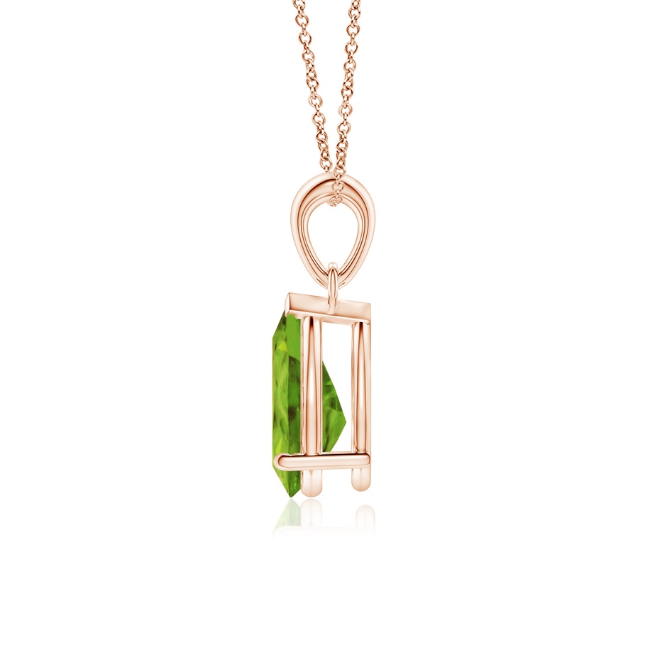 10x7mm AAA Pear-Shaped Peridot Solitaire Pendant in Rose Gold side 199