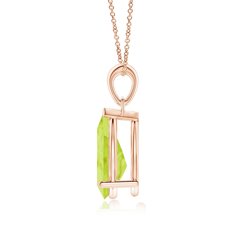 12x8mm A Pear-Shaped Peridot Solitaire Pendant in 18K Rose Gold side 199