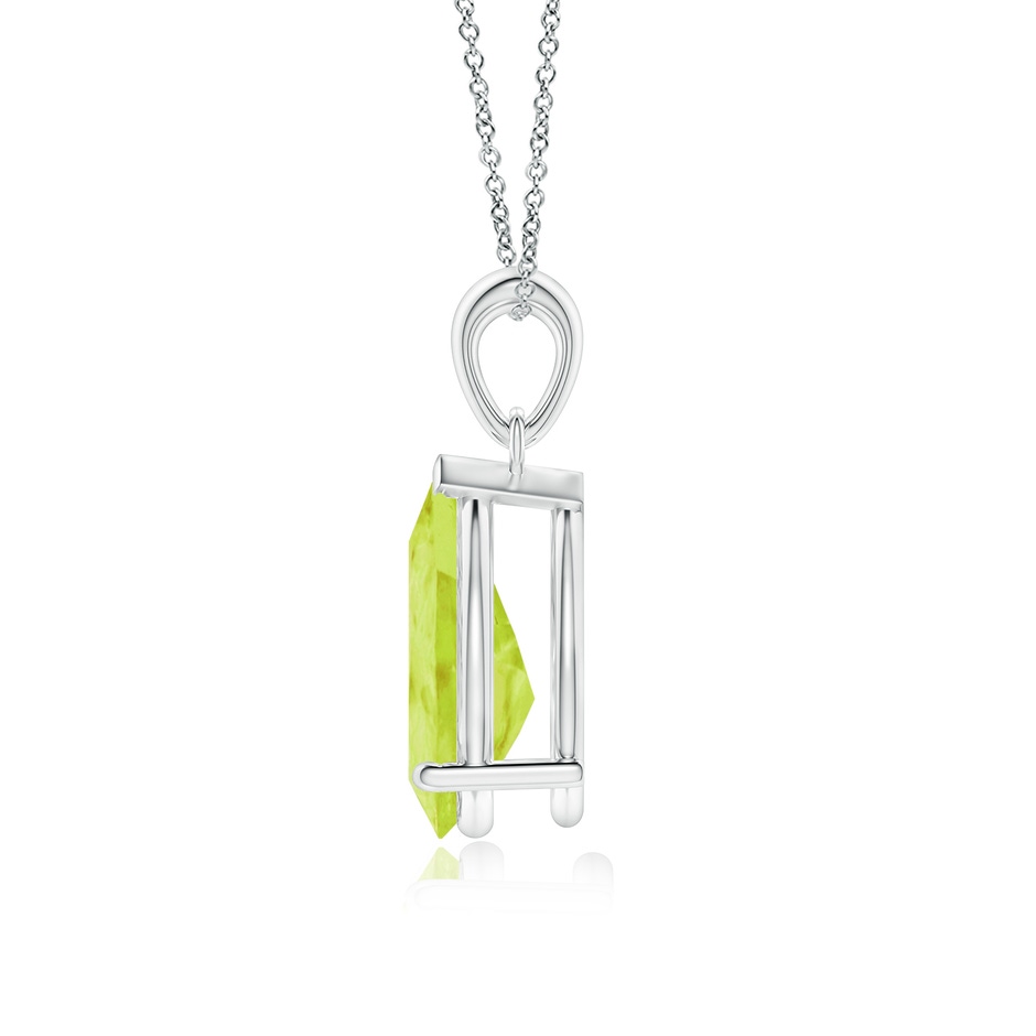 12x8mm A Pear-Shaped Peridot Solitaire Pendant in P950 Platinum side 199