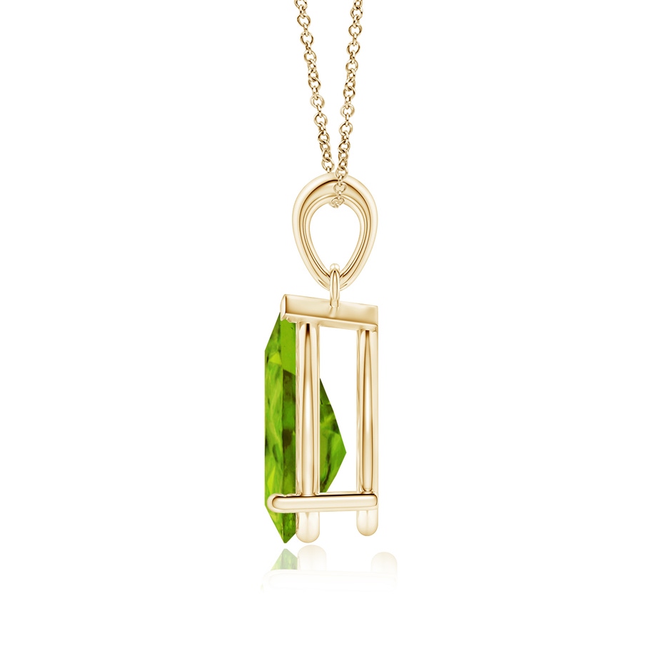 12x8mm AAAA Pear-Shaped Peridot Solitaire Pendant in 18K Yellow Gold side 199
